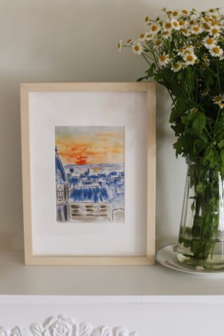 Des fils et des mots - Illustration « Coucher de soleil sur Trouville-sur-mer »