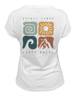 Adrenagliss - ELEMENTAIRE  TEE SHIRT FEMME FABRIQUÉ EN FRANCE EN COTON BIO