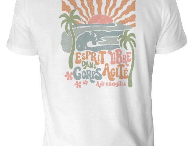 Adrénagliss - T-shirt manches courtes homme coton bio – Made in France  | modèle Hibiscus