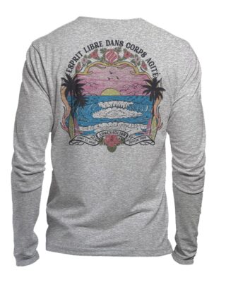 Adrenagliss - HIBISCUS  TEE SHIRT MANCHES LONGUES HOMME FABRIQUÉ EN FRANCE EN COTON BIO