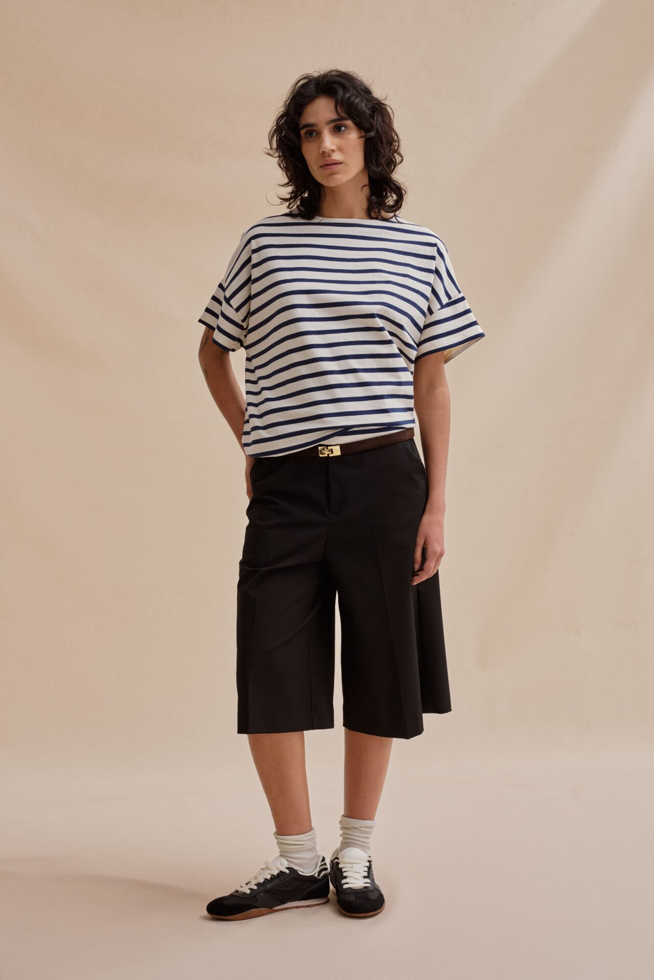 Le Minor - Marinière Jim oversize écru et marine pour femme