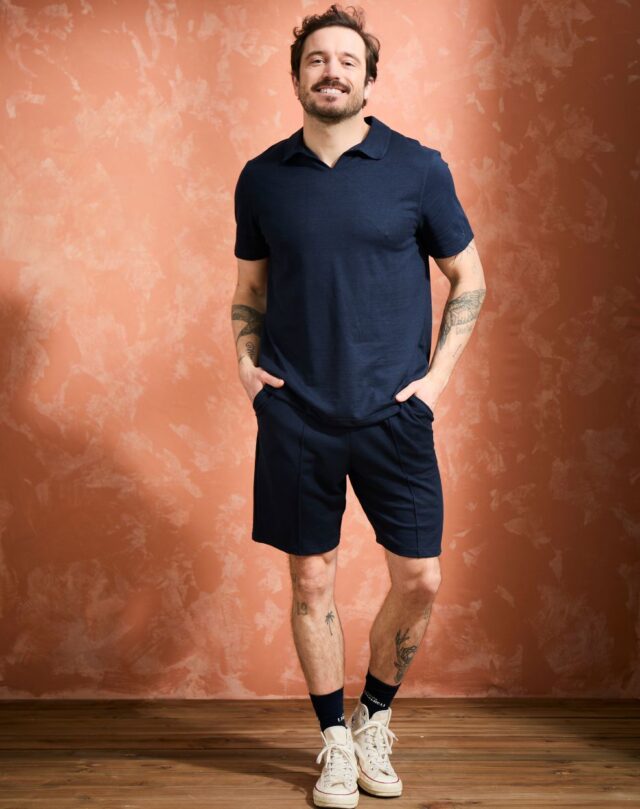 Lemahieu - Polo lin/coton - Marine - Homme