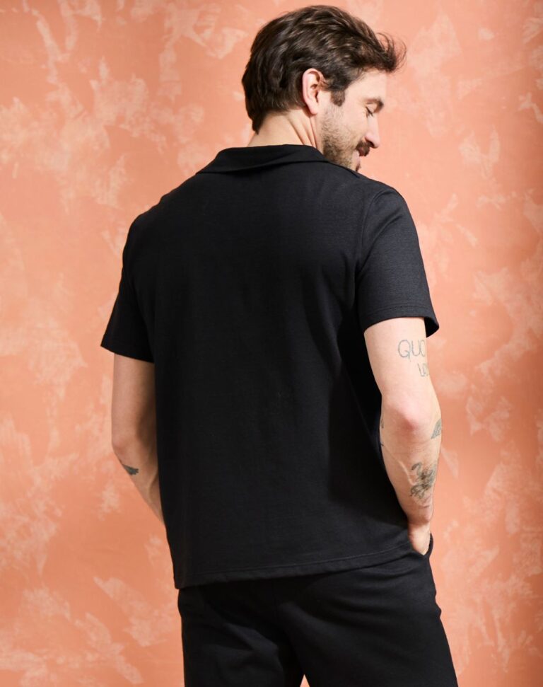 Lemahieu - Polo lin/coton - Noir - Homme