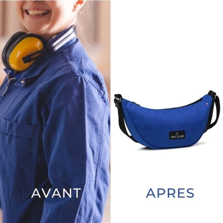 Saint-Lazare - Sac demi lune bleu de travail