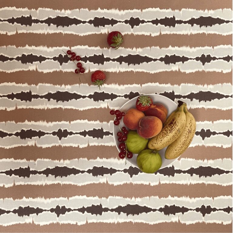Fleur de Soleil - Set de table enduit Ikat chocolat