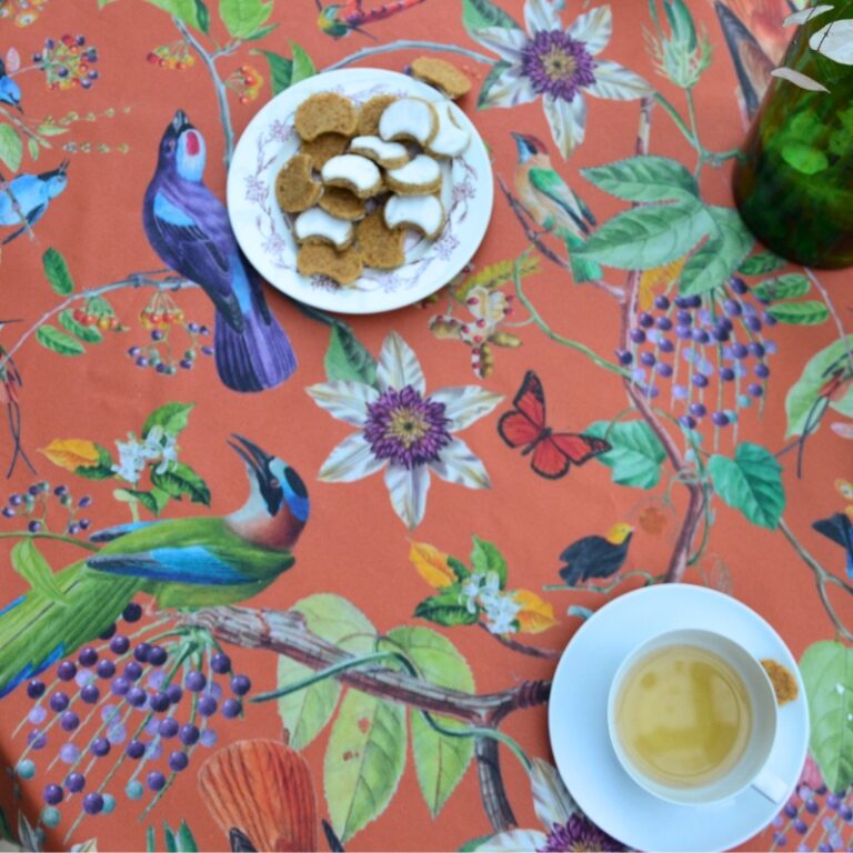 Fleur de Soleil - Set de table Oiseaux caramel orange