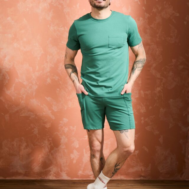 Lemahieu - Short coton modal - Vert Anglais - Homme