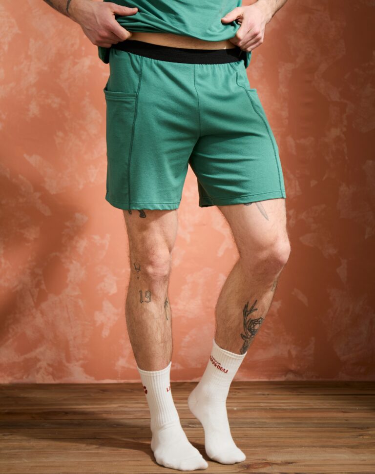 Lemahieu - Short coton modal - Vert Anglais - Homme