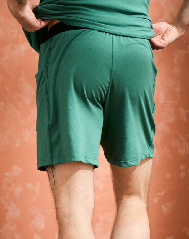 Lemahieu - Short coton modal - Vert Anglais - Homme