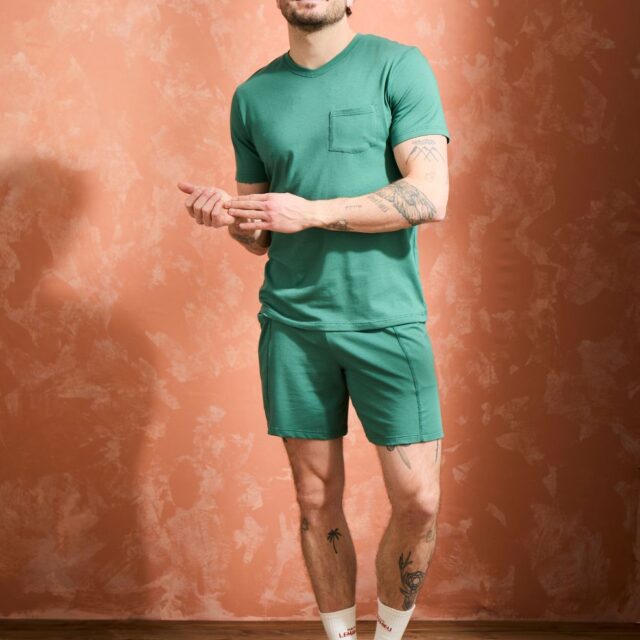 Lemahieu - Short coton modal - Vert Anglais - Homme