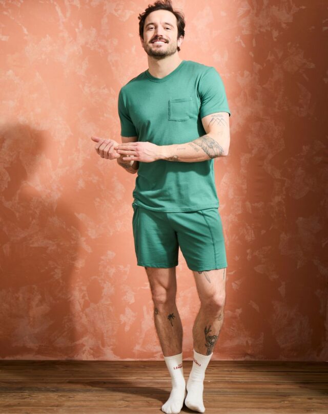 Lemahieu - Short coton modal - Vert Anglais - Homme