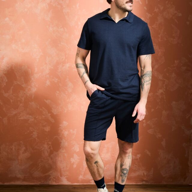 Lemahieu - Short lin/coton  - Marine - Homme