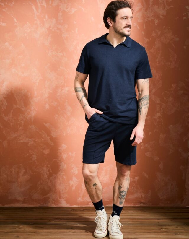 Lemahieu - Short lin/coton  - Marine - Homme