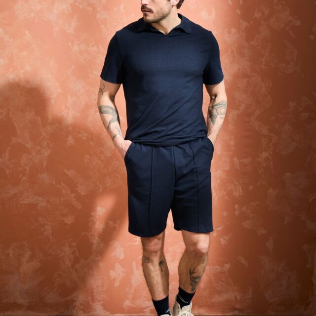 Lemahieu - Short lin/coton  - Marine - Homme
