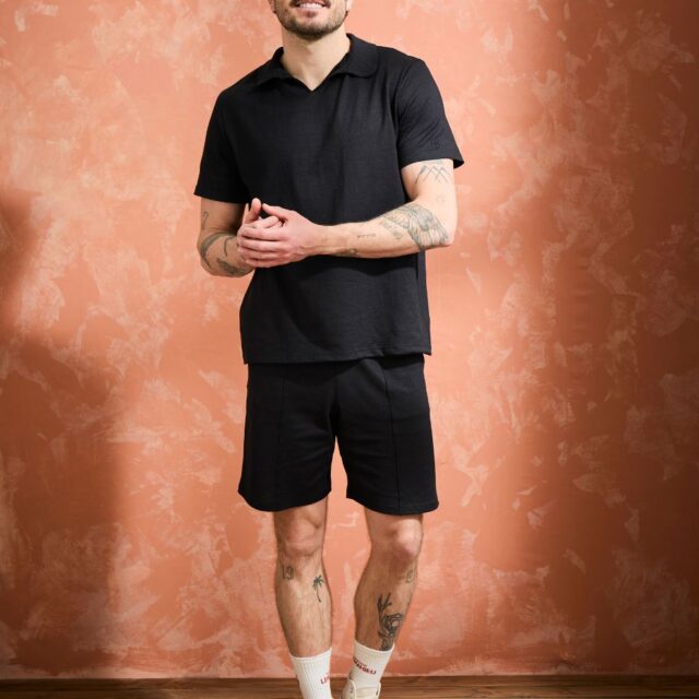 Lemahieu - Short lin/coton - Noir - Homme