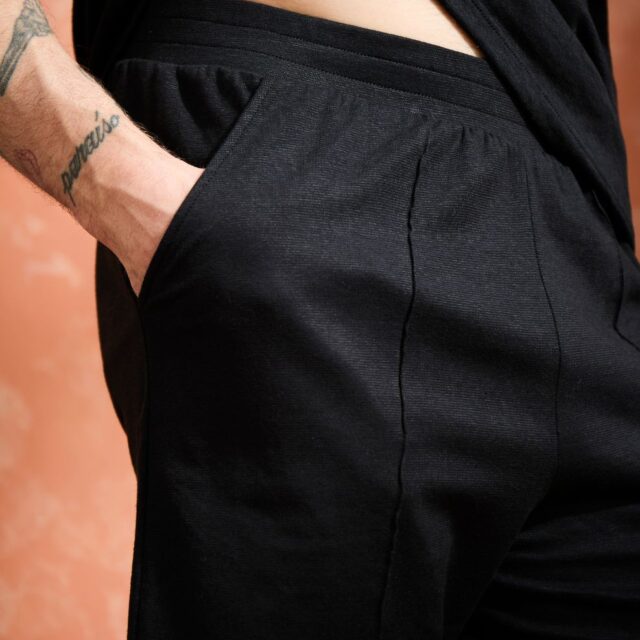 Lemahieu - Short lin/coton - Noir - Homme