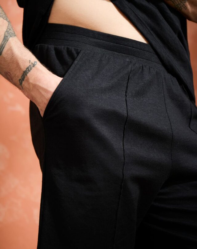 Lemahieu - Short lin/coton - Noir - Homme