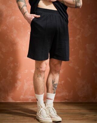 Maison Lemahieu - Short lin/coton – Noir – Homme