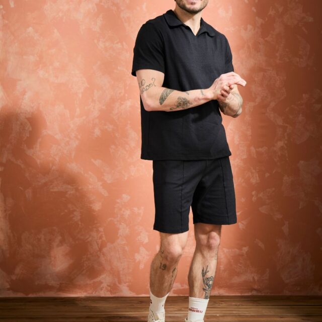 Lemahieu - Short lin/coton - Noir - Homme