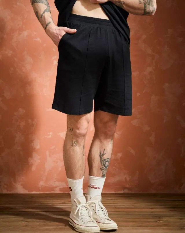 Maison Lemahieu - Short lin/coton – Noir – Homme