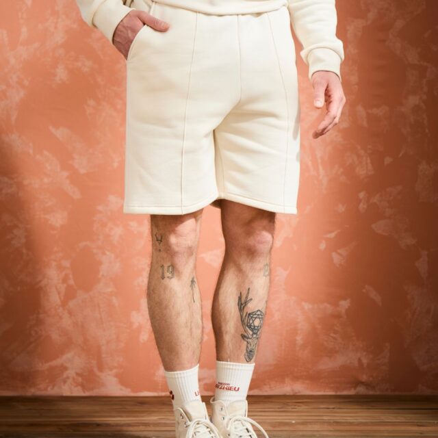 Lemahieu - Short molleton - Ecru - Blanc - Homme