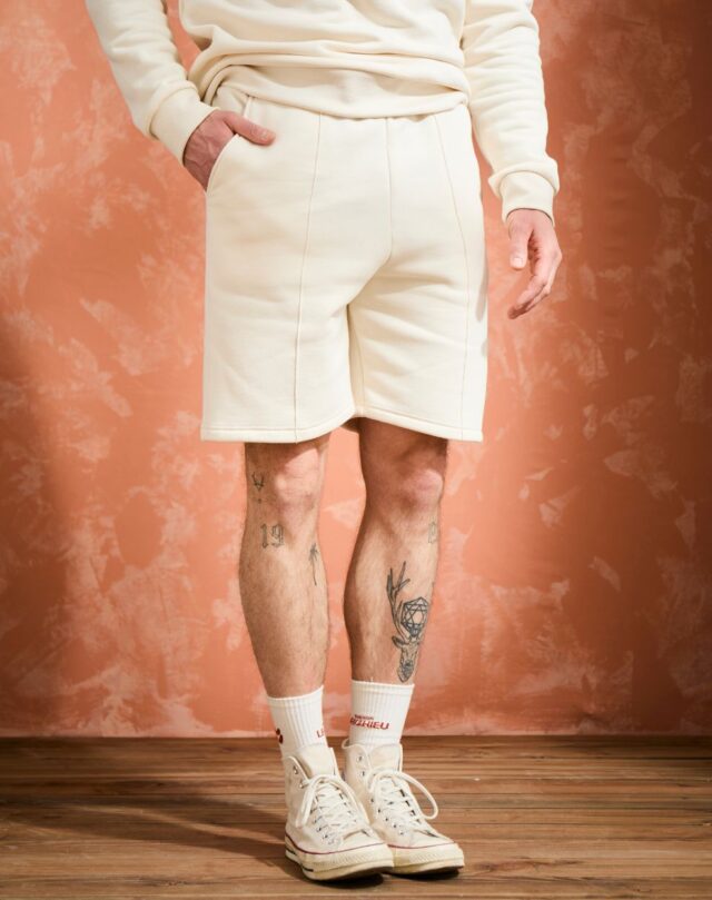 Lemahieu - Short molleton - Ecru - Blanc - Homme