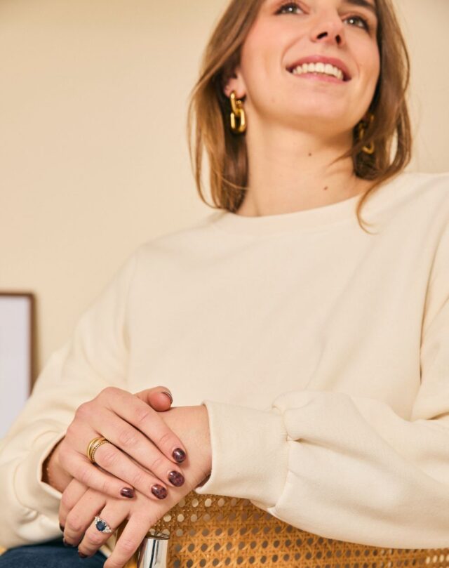 Lemahieu - Sweat manches ballon - Ecru - Blanc - Femme