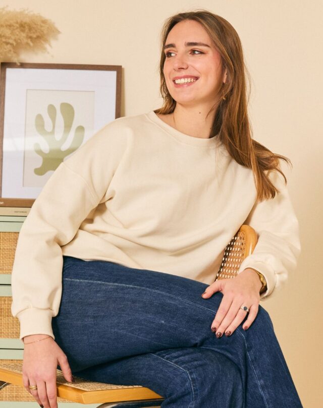 Lemahieu - Sweat manches ballon - Ecru - Blanc - Femme