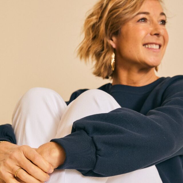 Lemahieu - Sweat manches ballon - Marine - Femme