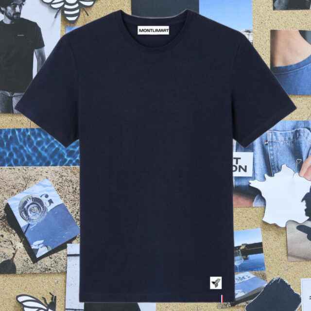 Montlimart - T-SHIRT CREATION BLEU MARINE