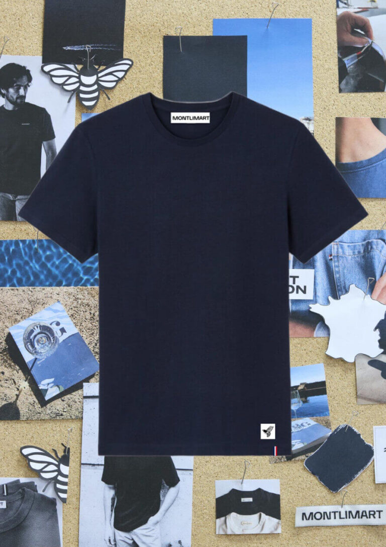 Montlimart - T-SHIRT CREATION BLEU MARINE