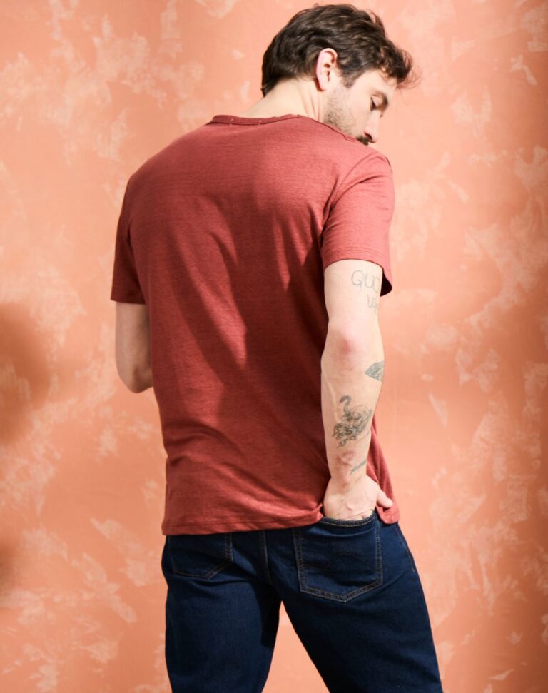 Lemahieu - T-shirt homme 100% Lin - Terracotta - Homme
