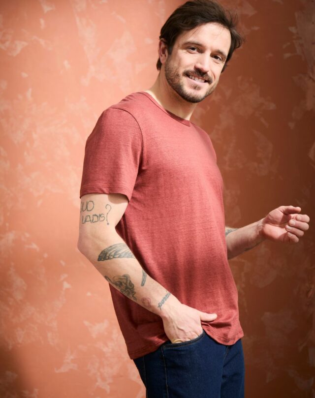 Lemahieu - T-shirt homme 100% Lin - Terracotta - Homme