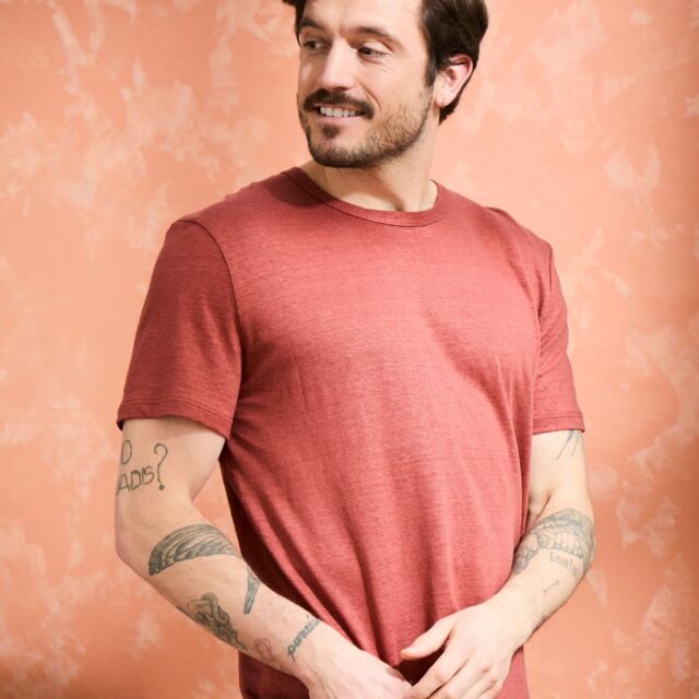 Lemahieu - T-shirt homme 100% Lin - Terracotta - Homme