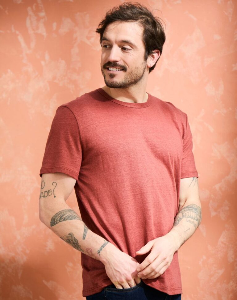 Lemahieu - T-shirt homme 100% Lin - Terracotta - Homme
