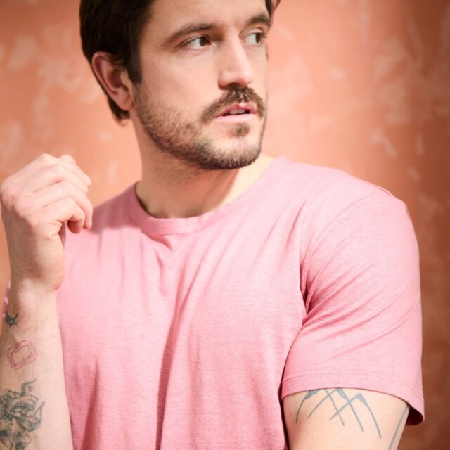 Lemahieu - T-shirt homme 100%  Lin - Vieux Rose - Homme