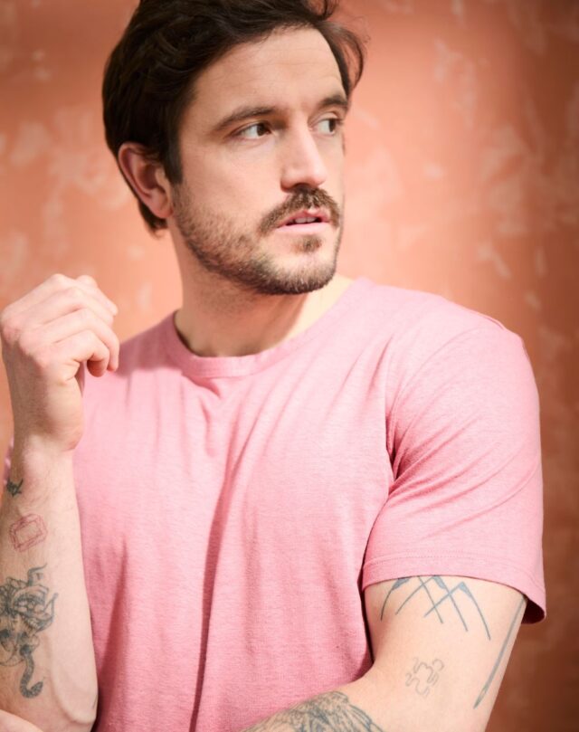 Lemahieu - T-shirt homme 100%  Lin - Vieux Rose - Homme