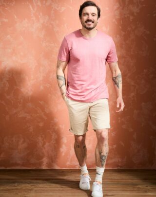 T-shirt homme 100% Lin – Vieux Rose – Homme par la marque Maison Lemahieu Maison Lemahieu - T-shirt homme 100% Lin – Vieux Rose – Homme