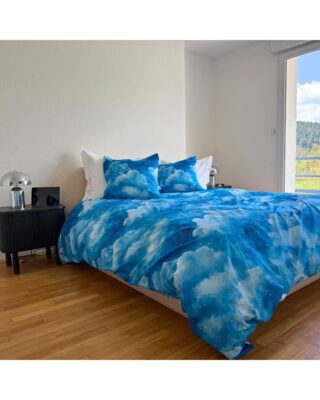 Taie d’oreiller en Percale imprimée Cloud 65x65cm par la marque Blanc de Gérardmer Blanc de Gérardmer - Taie d’oreiller en Percale imprimée Cloud 65x65cm
