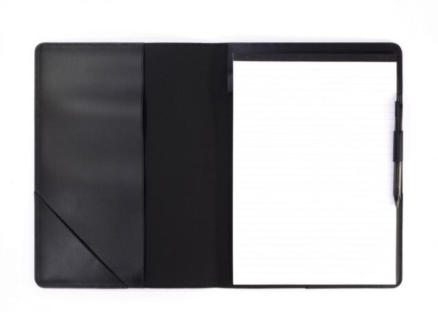 Lavoisier Maroquinier - Conférencier A4 en cuir noir