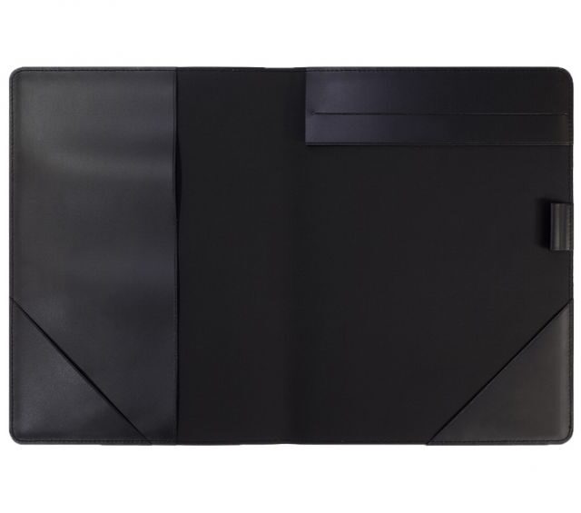 Lavoisier Maroquinier - Conférencier A4 en cuir noir