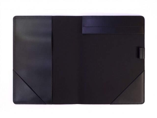 Lavoisier Maroquinier - Conférencier A4 en cuir noir