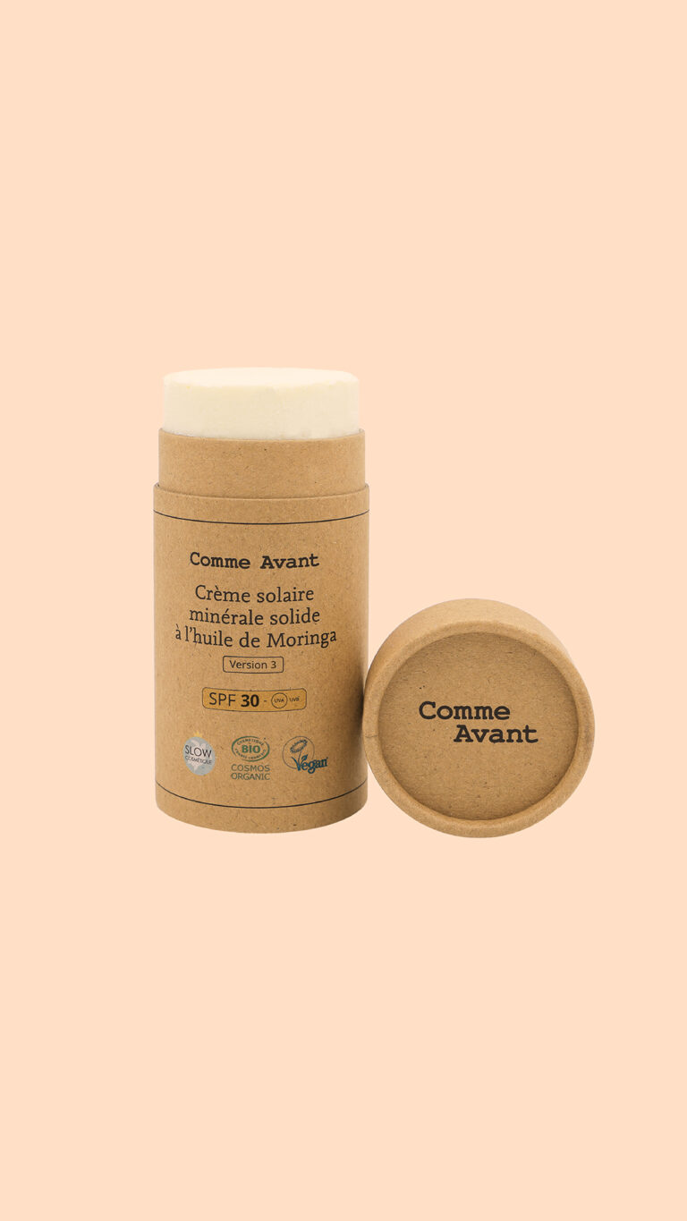 Comme Avant - Crème Solaire SPF30 Minérale Bio 80g - Visage & Corps - Naturelle & Solide