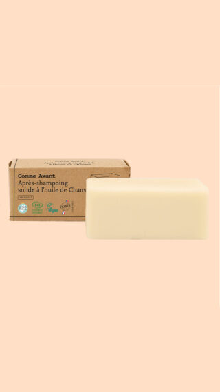 Comme Avant - Après-Shampoing Démêlant Bio Solide  Naturel, Efficace & Sans Silicone  Brut sans parfum