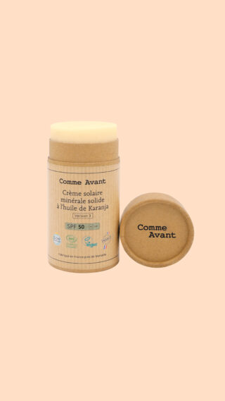 Crème Solaire SPF50 Minérale Bio 80g – Visage & Corps – Naturelle & Solide par la marque Comme Avant Comme Avant - Crème Solaire SPF50 Minérale Bio 80g – Visage & Corps – Naturelle & Solide