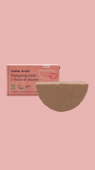 Comme Avant - Shampoing Solide Bio Cheveux Gras – Efficace & Naturel – Sans Sulfate – à l’Huile de Sésame