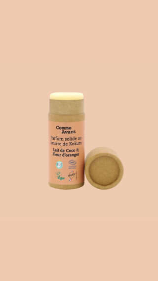 Comme Avant - Parfum Femme Bio Solide 20g – Sans Alcool & Naturel – Lait de coco & Fleur d’oranger