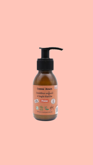 Comme Avant - Dentifrice Enfant Bio Fraise en Pâte 90ml  Efficace & Naturel- Fluor & Argile Blanche