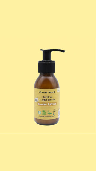 Comme Avant - Dentifrice Bio Citron & Charbon en Pâte 90ml  Efficace & Naturel  à lArgile Blanche