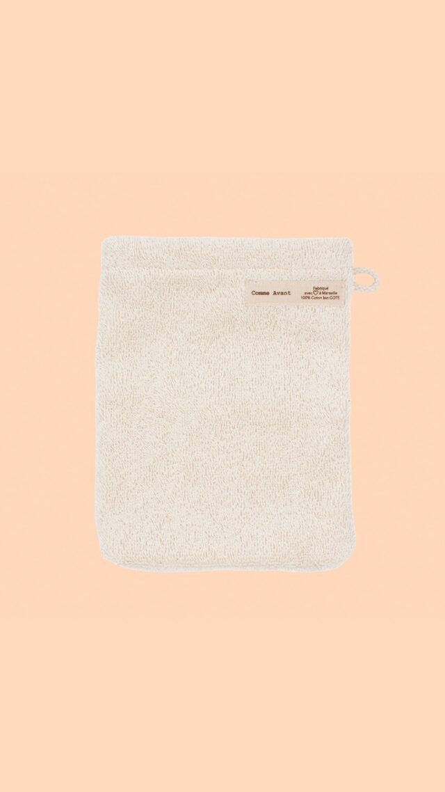 Comme Avant - Gant de Toilette en Coton Bio – Très Doux et Naturel Écru